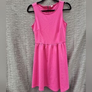 Old Navy pink summer dress back metal zipper, fit and flare small petite